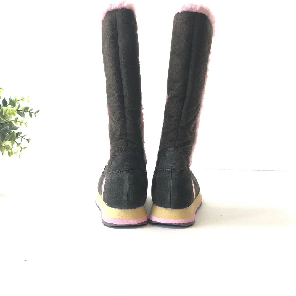 Volatile Girls Brown Boot With Pink Fur Lined